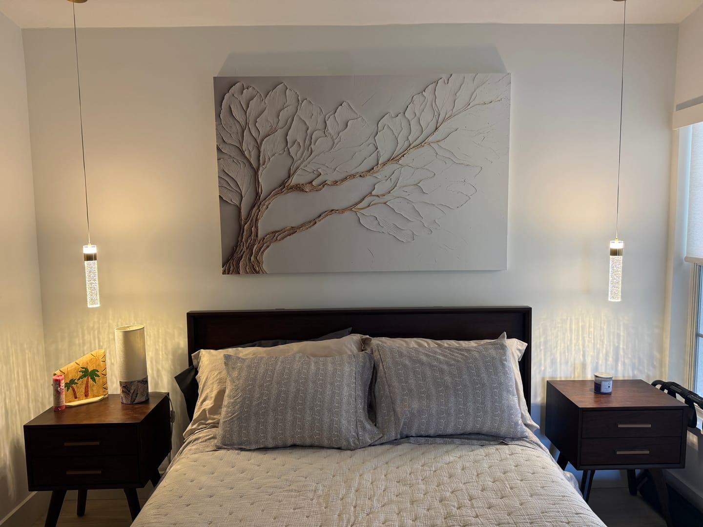 Customer photo review of Neutral Bedroom Wall Art – Large Branch Canvas for Above Bed Decor | Modern Minimalist Wall Art