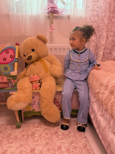 Customer photo review of Autumn Soft Girls Suit French Doll Collar Top Casual Pants Two-piece Set