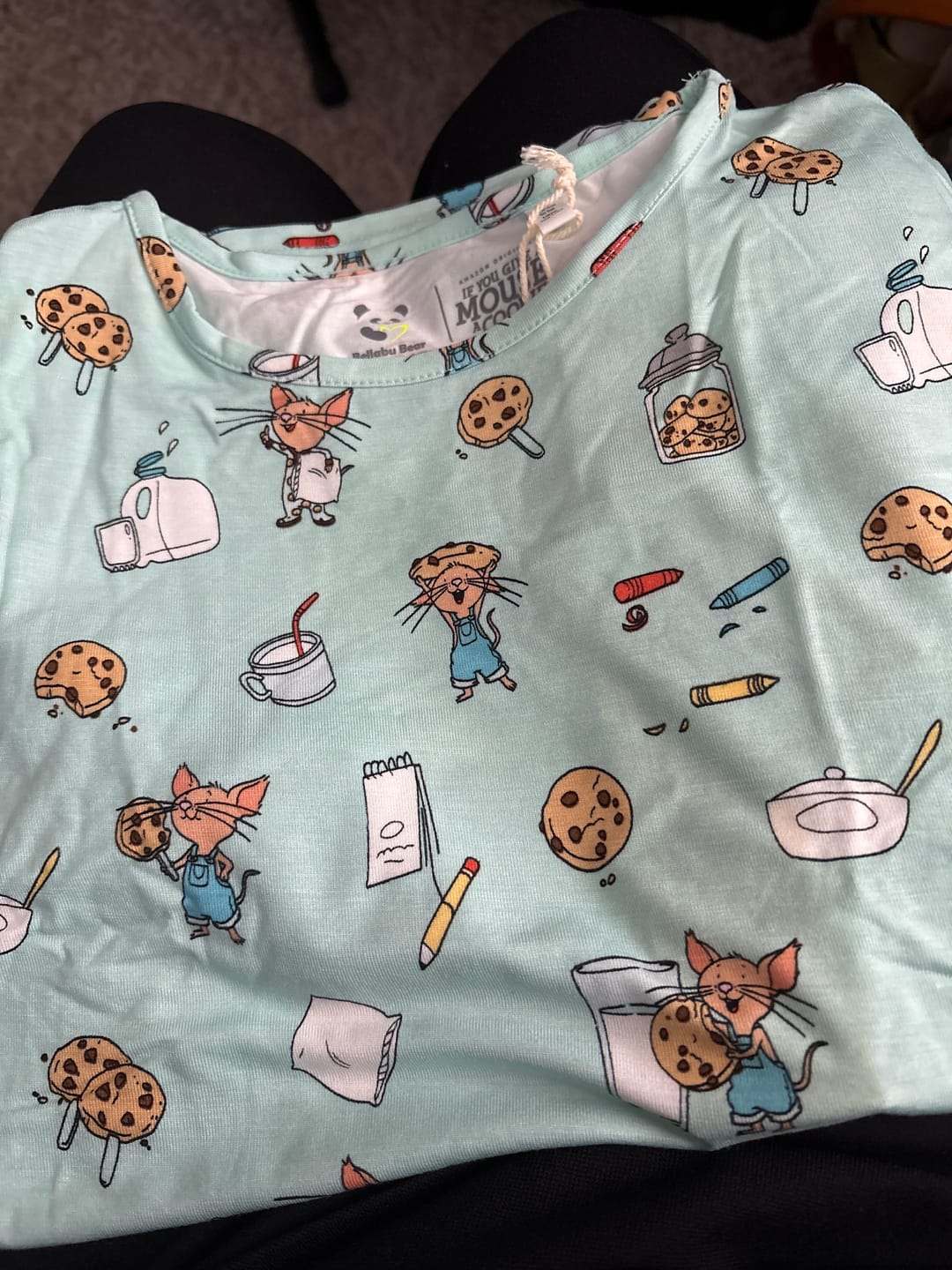 Customer photo review of If You Give a Mouse a Cookie Bamboo Kids Pajamas