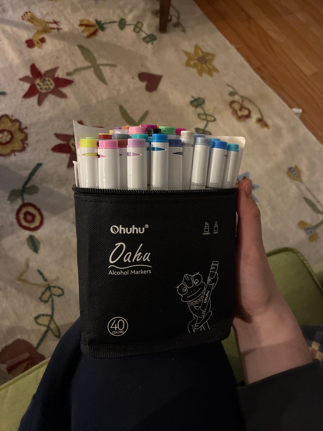Customer photo review of Ohuhu Oahu 40 Colors Dual Tips Alcohol Art Markers, Fine & Chisel