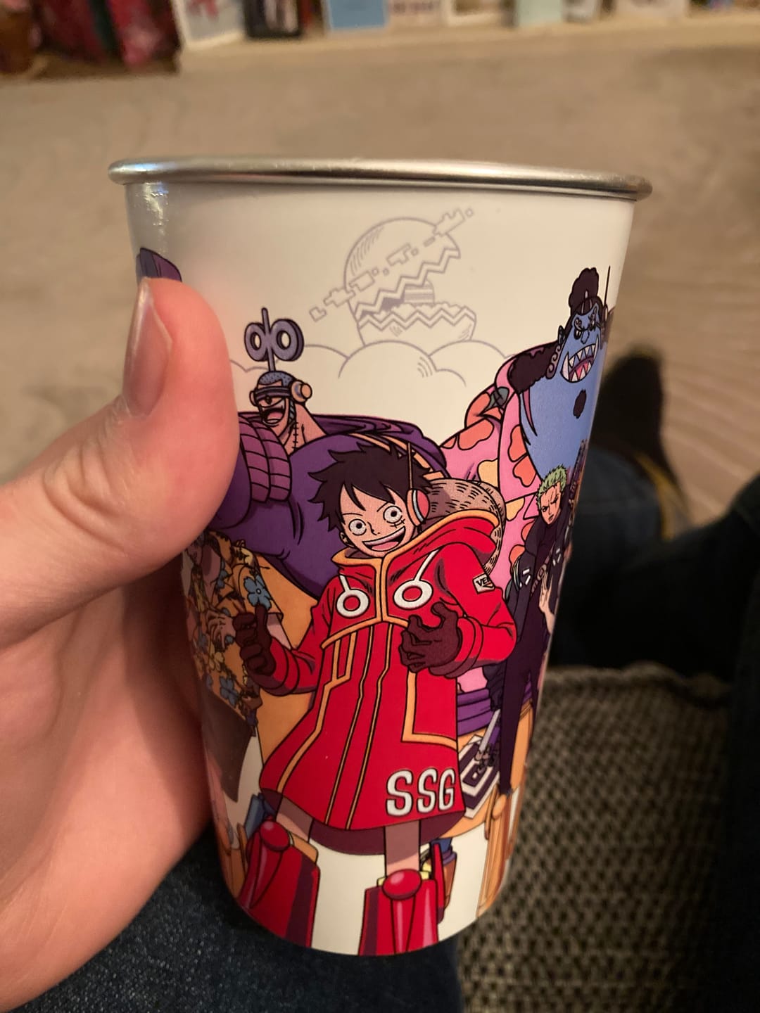 Customer photo review of Limited Edition Egghead Strawhats Cold Sensitive Color Changing Cup