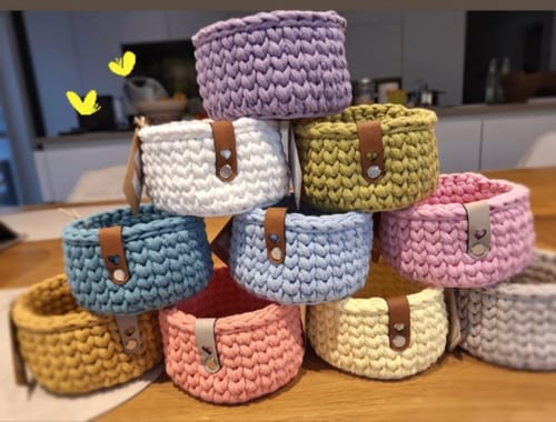 Customer photo review of Label Set mit Herz Ausschnitt - Häkelkorb Label - aus Kunstleder