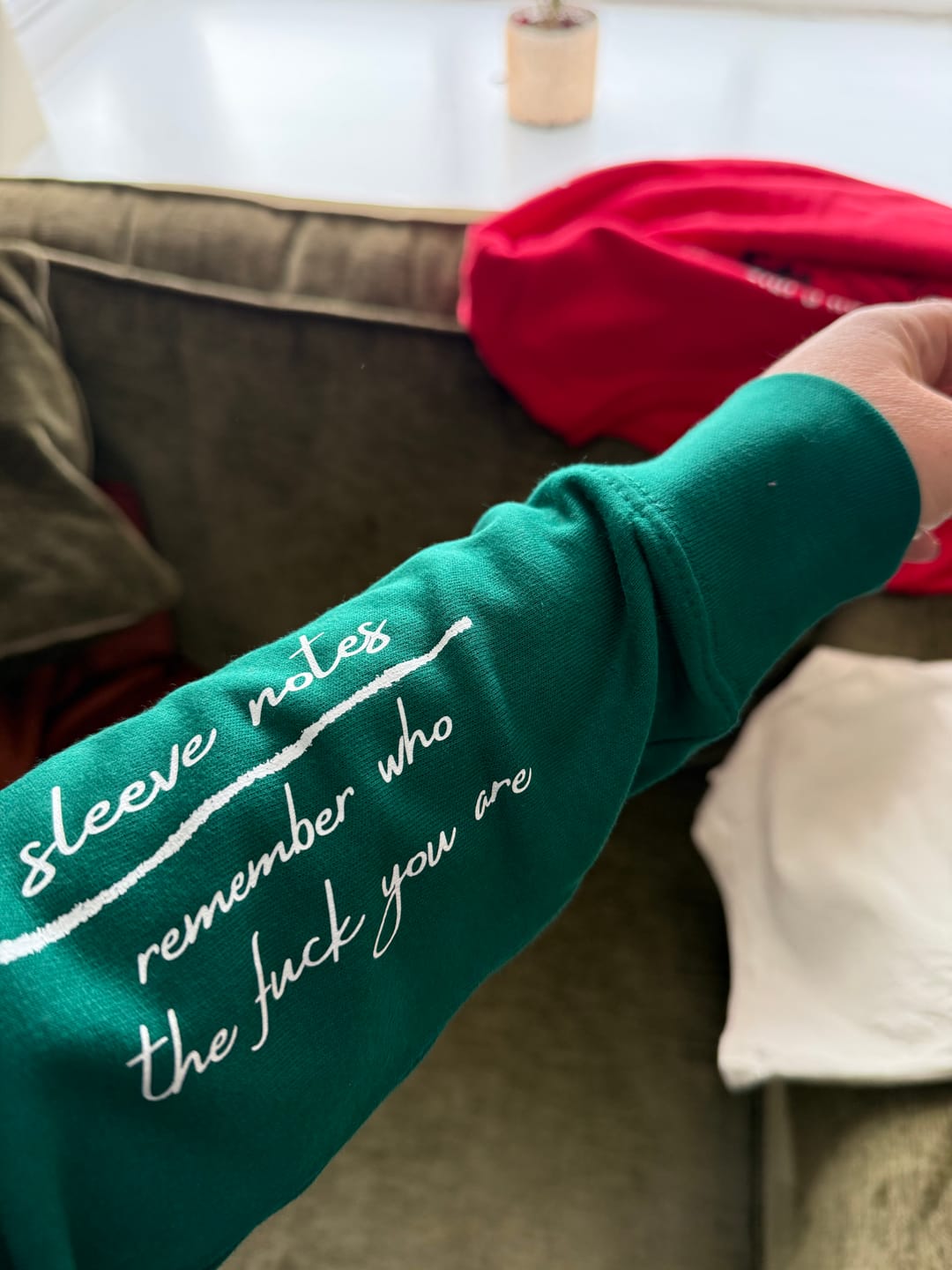 Customer photo review of Serenity Green The Bright Side Sweatshirt