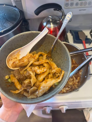 Customer photo review of [N3] Mt. Qi Pork Hand-Ripped Noodles Meal Kit (4 Servings)
