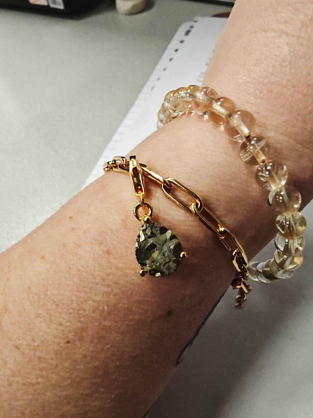 Customer photo review of Pyrite 18K charm