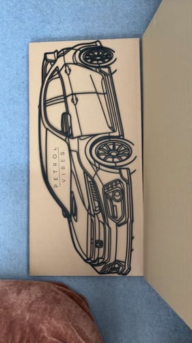 Customer photo review of Your Custom Car Silhouette Metal Wall Art Service