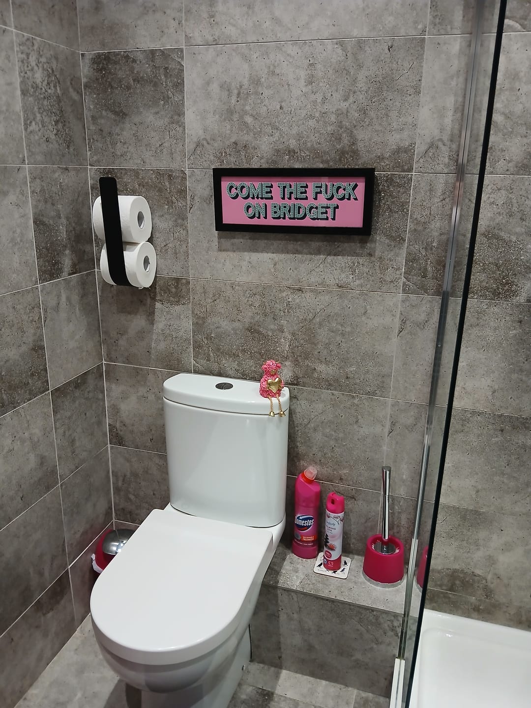 Customer photo review of Come The Fuck On Bridget Framed Print