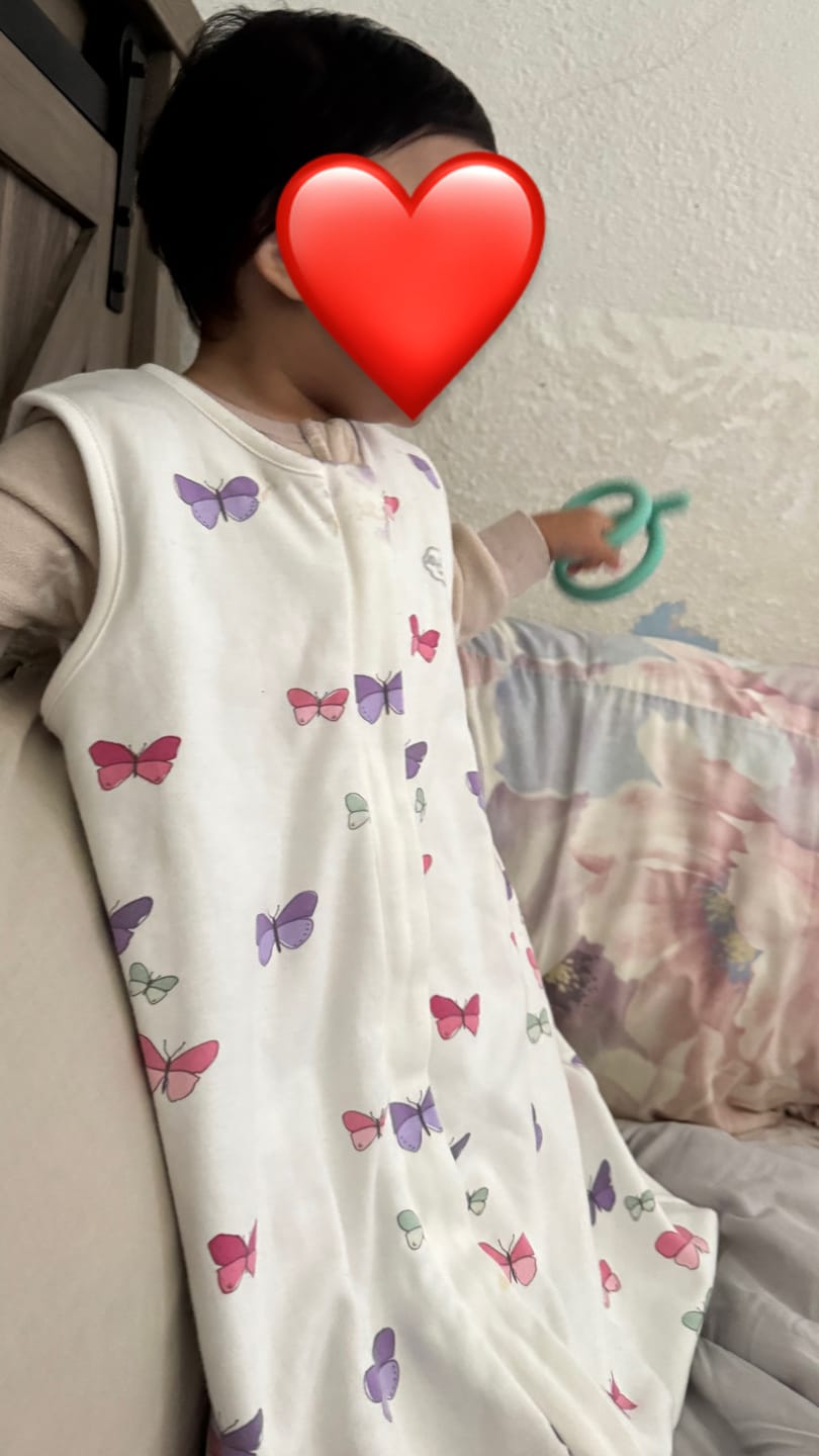 Customer photo review of 4 Season® Baby Sleep Bag with Feet, Merino Wool & Organic Cotton, Butterfly