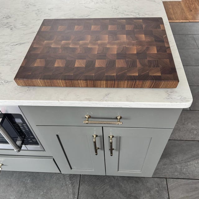 Customer photo review of Personalized Double-sided Walnut  End Grain Cutting Board