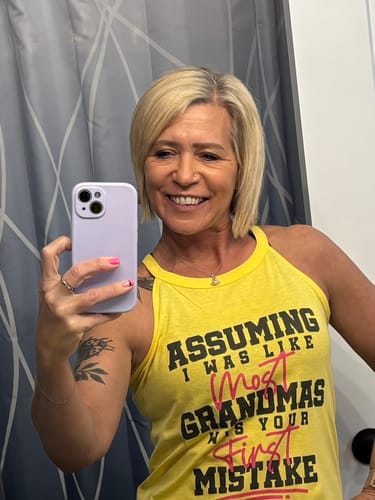 Customer photo review of Asuming I Was Like Most Grandmas Fitted Rocker Tank