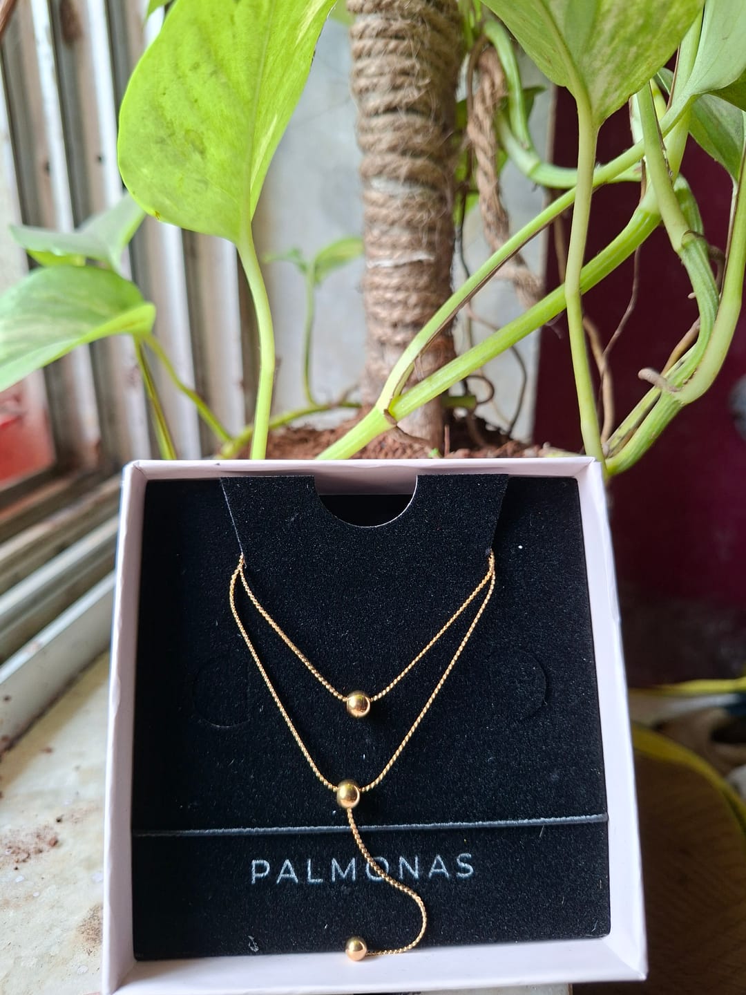 Customer photo review of Drop Bead Necklace