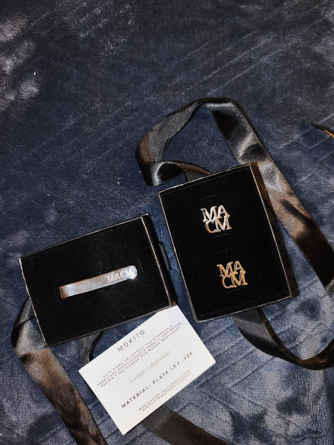 Customer photo review of Pisacorbatas DE PLATA LEY .925 con Iniciales PERSONALIZADAS