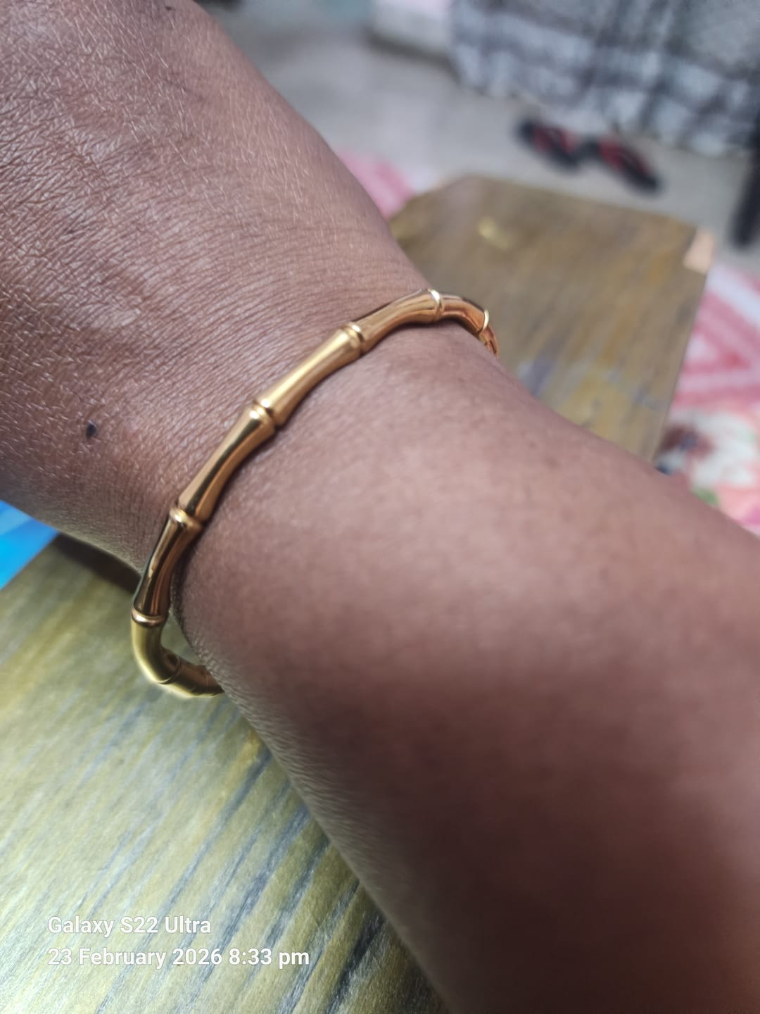 Customer photo review of Golden Bamboo Bracelet