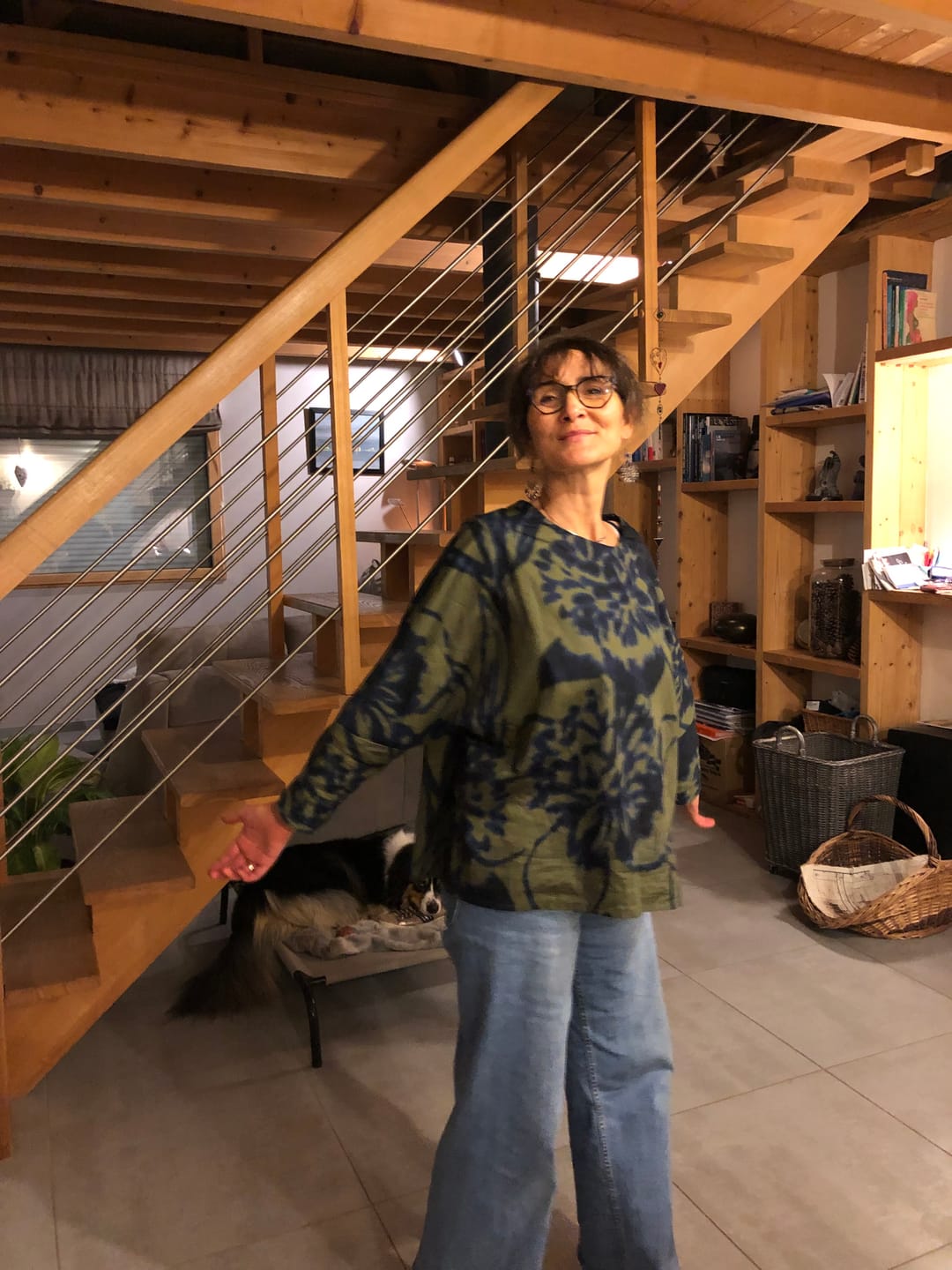 Customer photo review of Blouse Naomie -  satin de coton Ondée botanique
