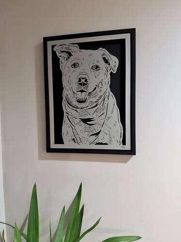 Customer photo review of Custom Pet Metal Portrait