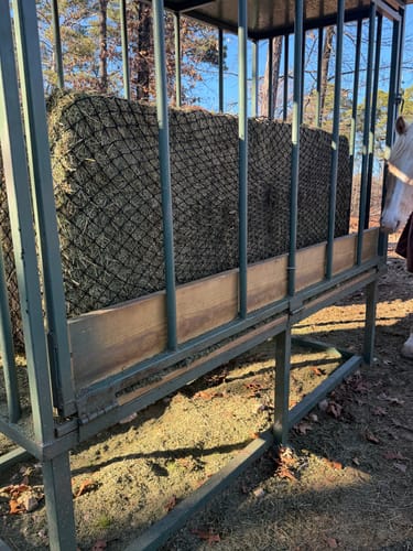 Customer photo review of Hay Chix® Large Bale Net - 5'   "The Goldilocks"