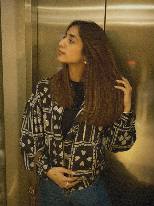 Customer photo review of Tangier Embroidered Twill Bomber Jacket