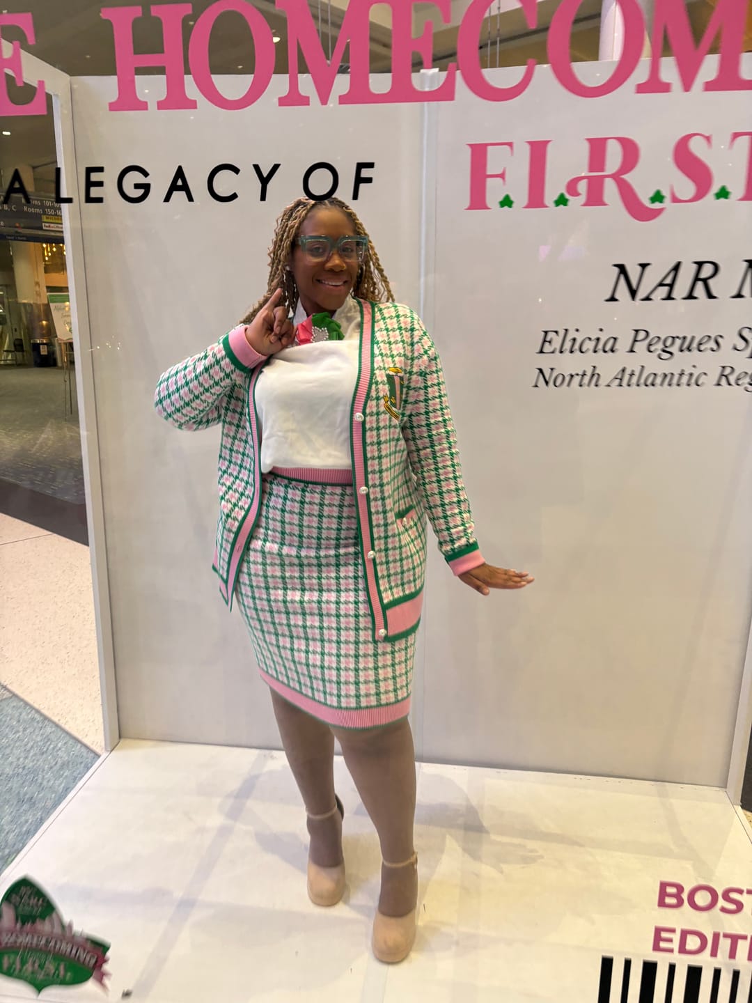 Customer photo review of Alpha Kappa Alpha Houndstooth Cardigan Set PRE ORDER