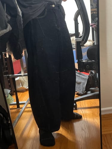 Customer photo review of INFLATION Raw Color Barrel Baggy Jeans
