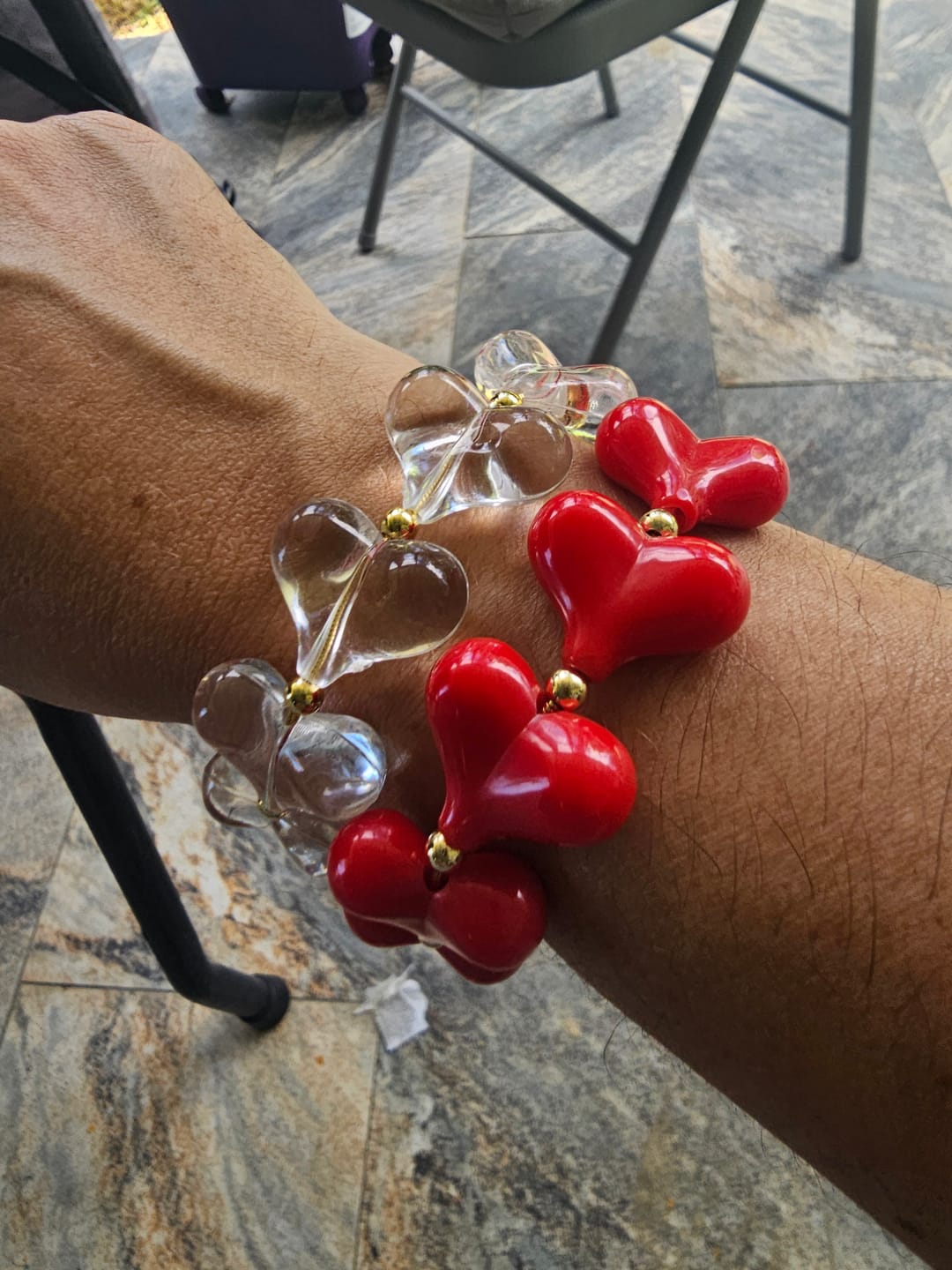 Customer photo review of Red Hearts Bracelet