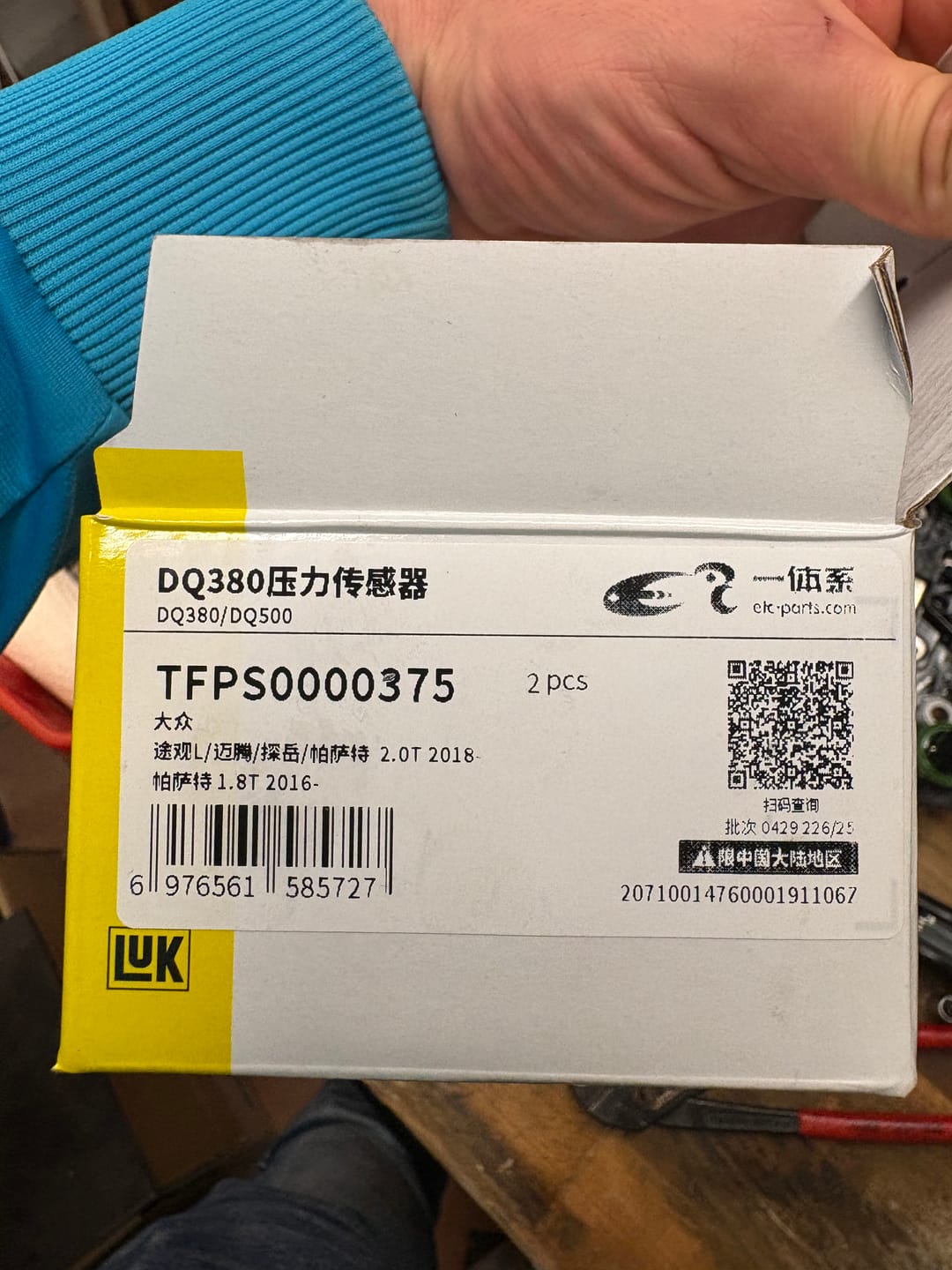 Customer photo review of Hydraulikdrucksensor Satz – P173500 & P173600 - Kupplungspositionssensor im Set