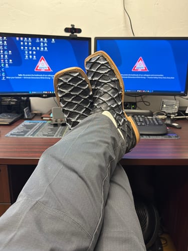 Customer photo review of Cowboy Boot Gray Pirarucu Bass