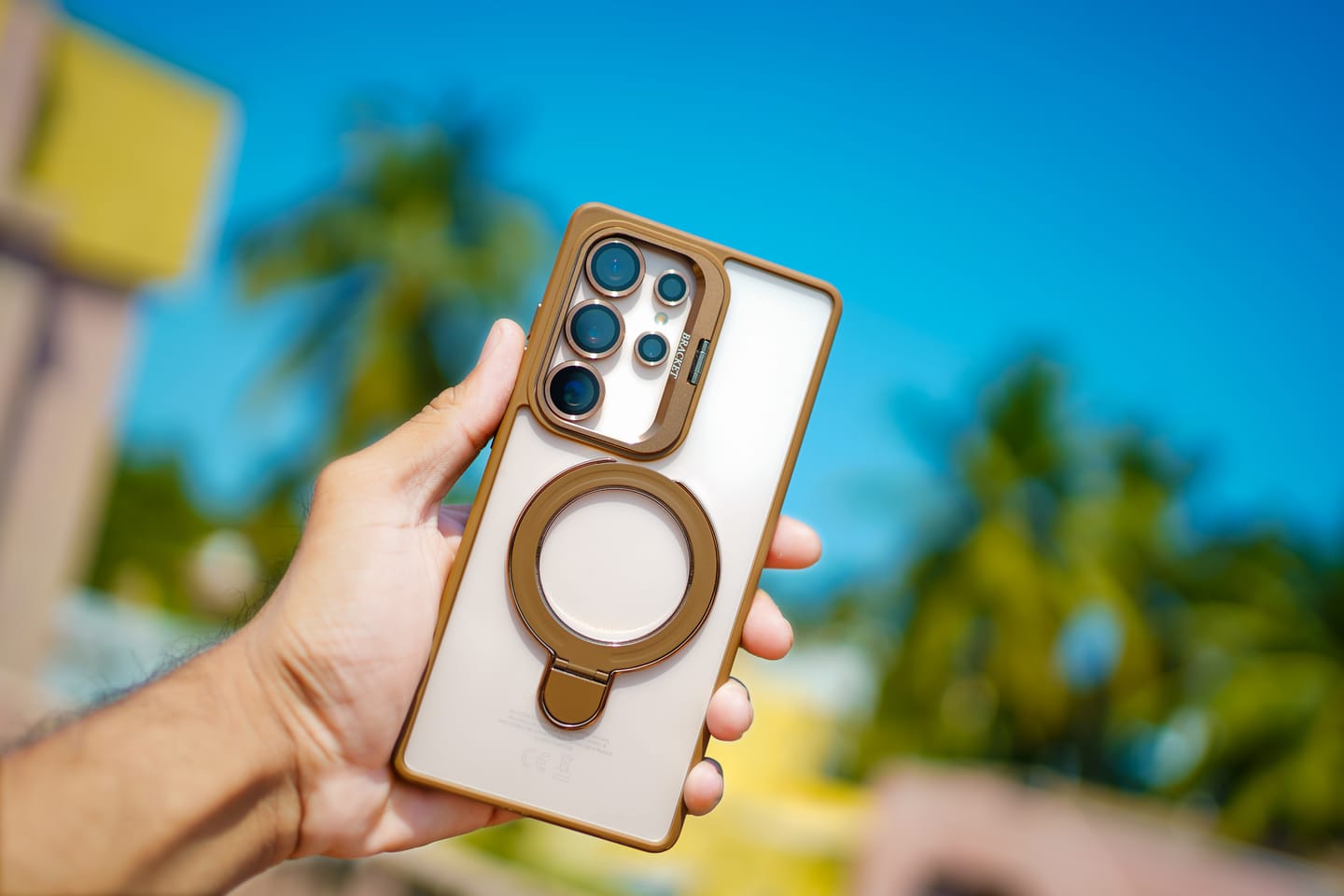 Customer photo review of LuxuryKase Magnetic Clear Case | Metal Ring Stand | Camera Lens Protector Rings | Shockproof Hard PC Back | Mag-Safe Compatible | TPU Bumper For iPhone & Samsung Series