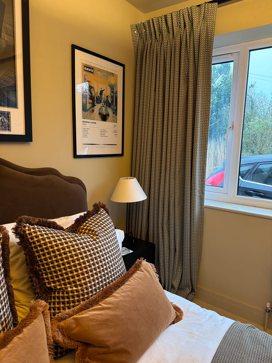 Customer photo review of 85% Blackout Pinch Pleated Curtains | Modern Pixelated Check Design, Noise Cancelling for Bedrooms & Media Rooms (Frankie)