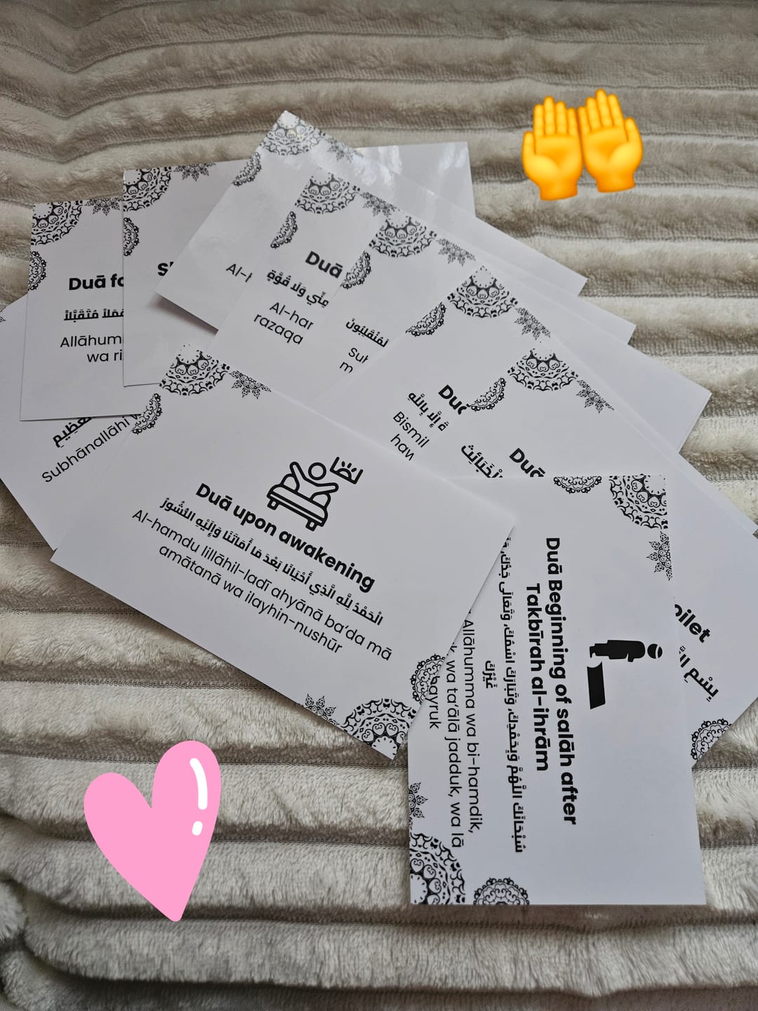 Customer photo review of Set of 13 Duaa Transparent Stickers