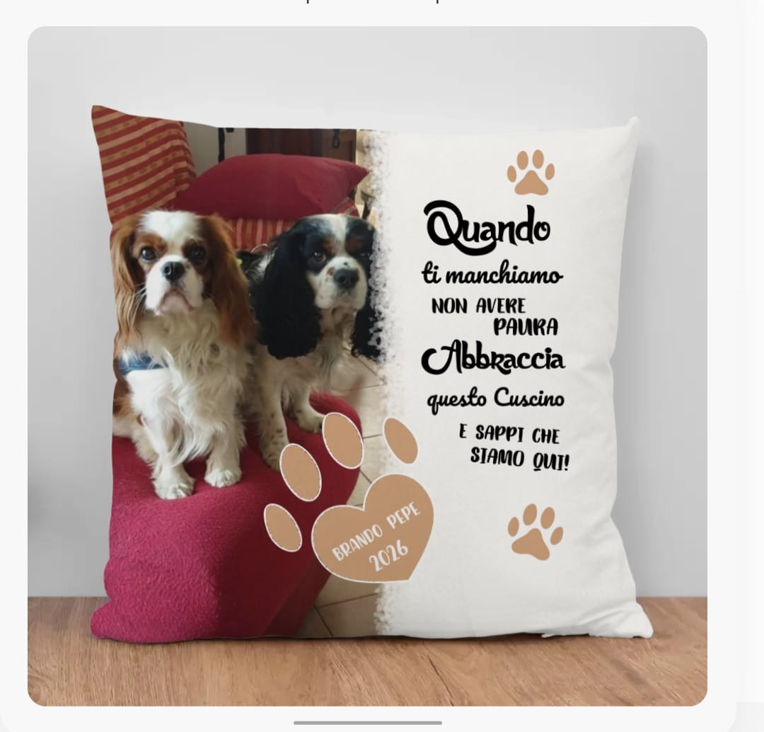 Customer photo review of Quando ti manco - Cuscino personalizzato