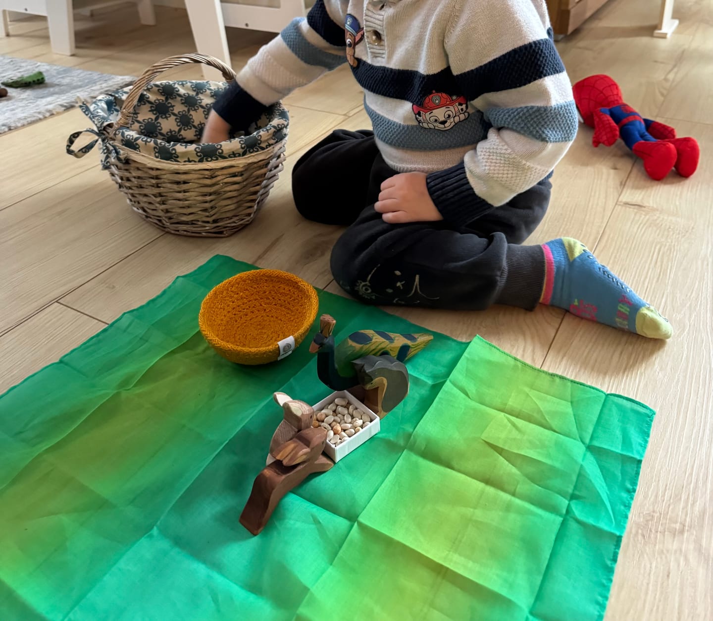 Customer photo review of Spieltuch Wald mit Farbverlauf