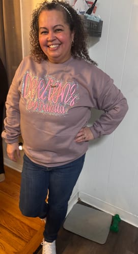 Customer photo review of Custom Two Word Embroidered & Bling Sweatshirt