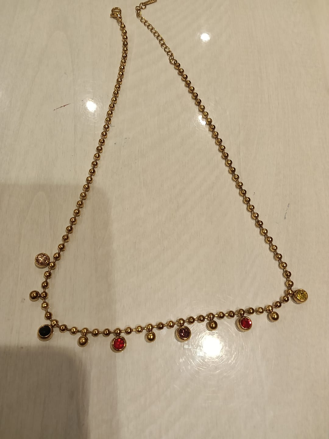 Customer photo review of Jewel Cascade Beaded Necklace