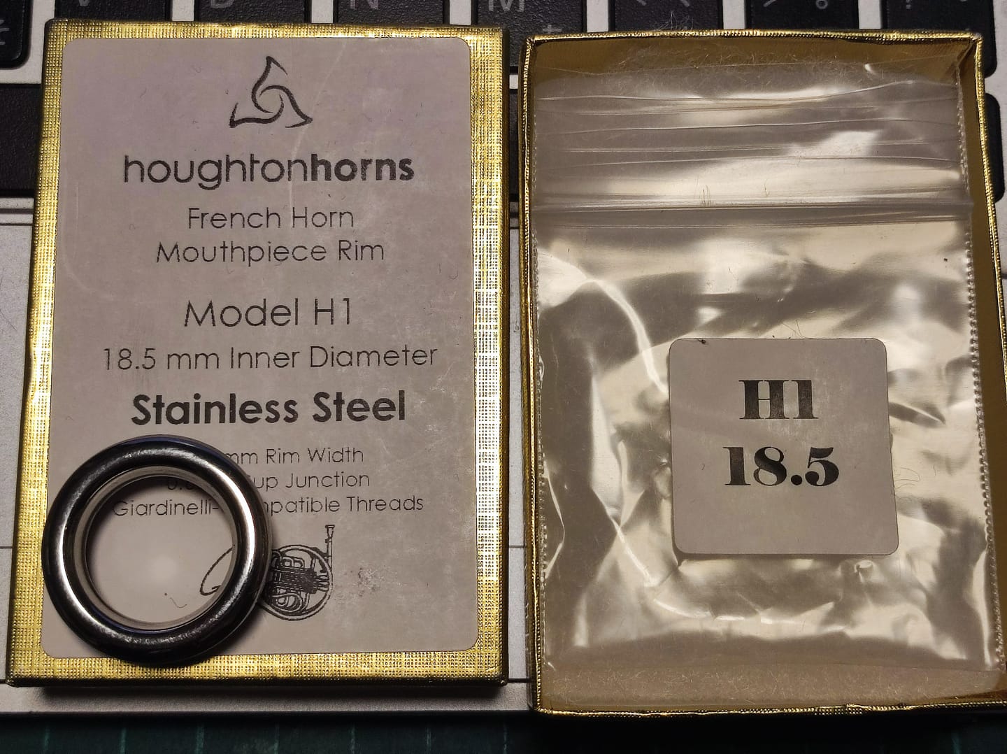 Customer photo review of Houghton Horns Model H1 - French Horn Two-Piece Mouthpiece Rim