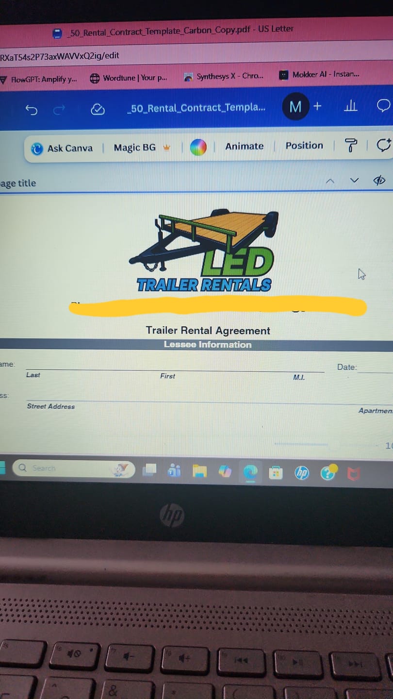 Customer photo review of Trailer Rental Contract Template & Maintenance Log
