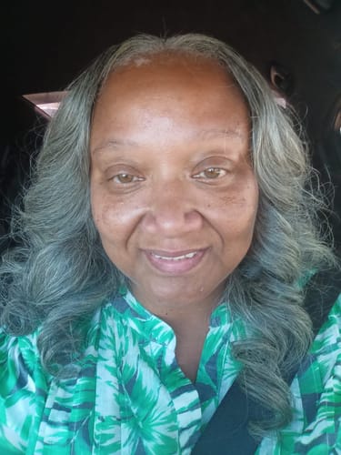 Customer photo review of Luvwin Salt And Pepper Crochet Hair Body Wave Human Hair Bundle Hair Extensions