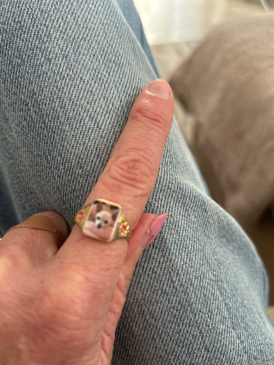 Customer photo review of Personalized Photo Birthstone Custom Ring