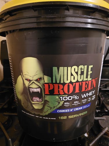Customer photo review of Whey Protein Powder Bucket