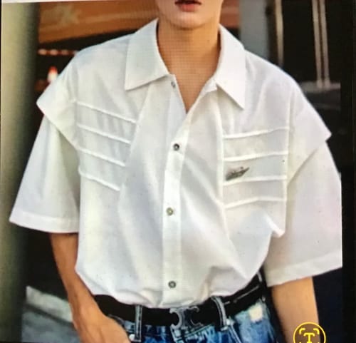 Customer photo review of Pleated Casual Short-sleeved Shirt