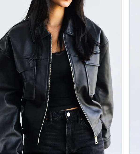 Customer photo review of Soft cropped jacket - Dark grey