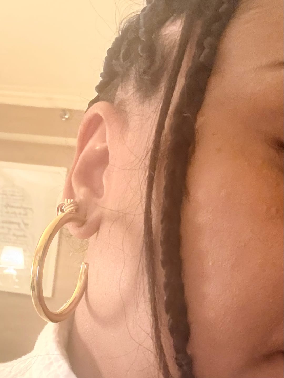 Customer photo review of Thick Hoop Earrings