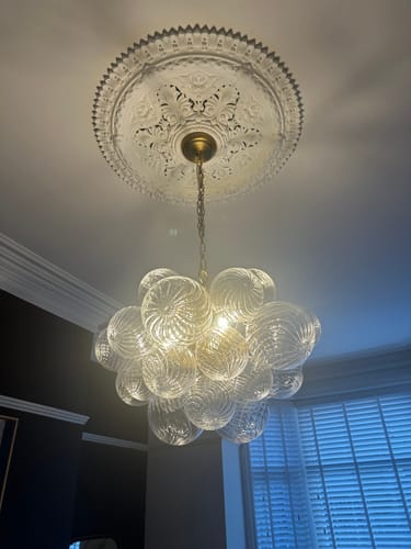 Customer photo review of Modern Cluster Glass Globe Bubble Chandelier