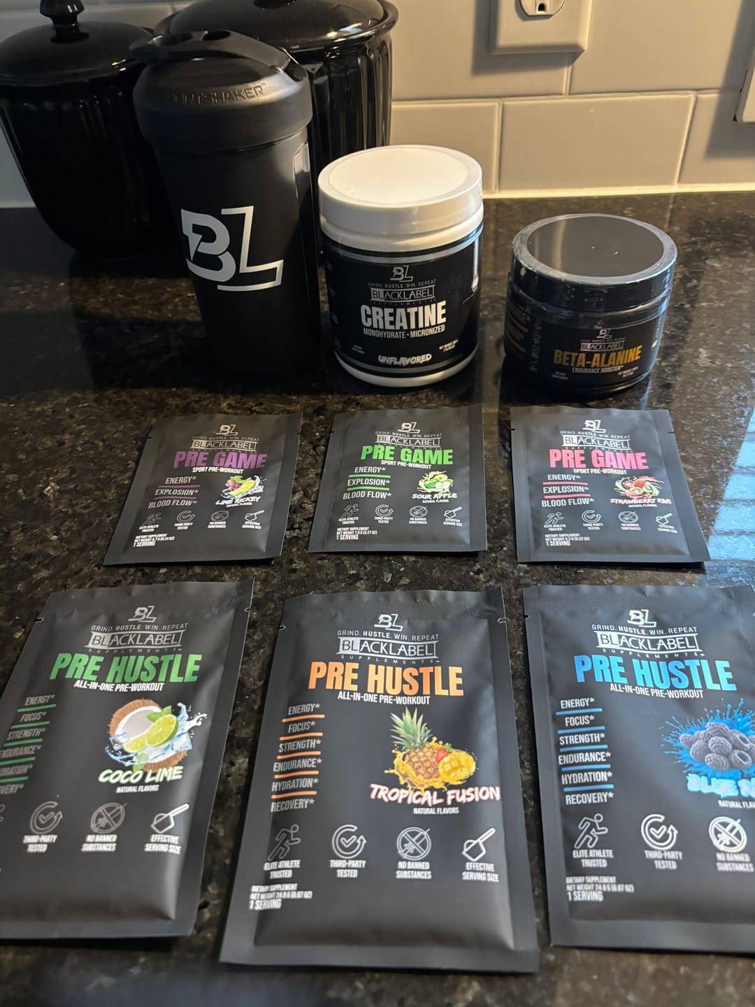 Customer photo review of PRE WORKOUT SAMPLES + SHAKER