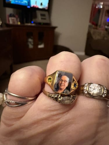 Customer photo review of Personalized Photo Birthstone Custom Ring