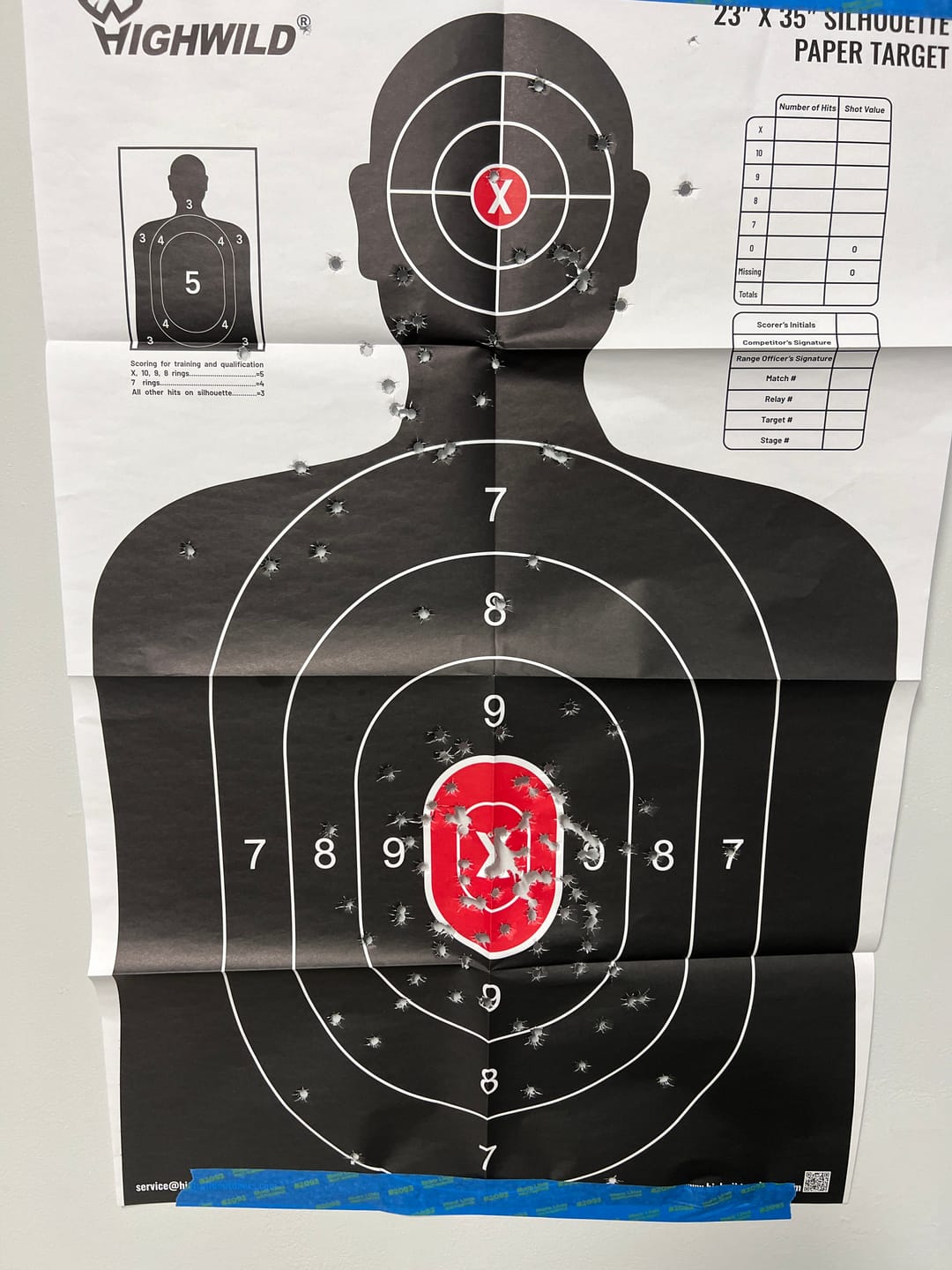 Customer photo review of Shooting Range Silhouette Paper Target - 23X35 Inches  (50 Pack, White & Black)