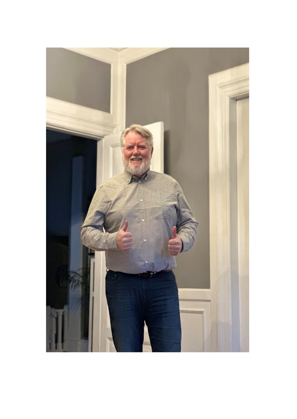 Customer photo review of The Original Performance Oxford Shirt - Grey Melange