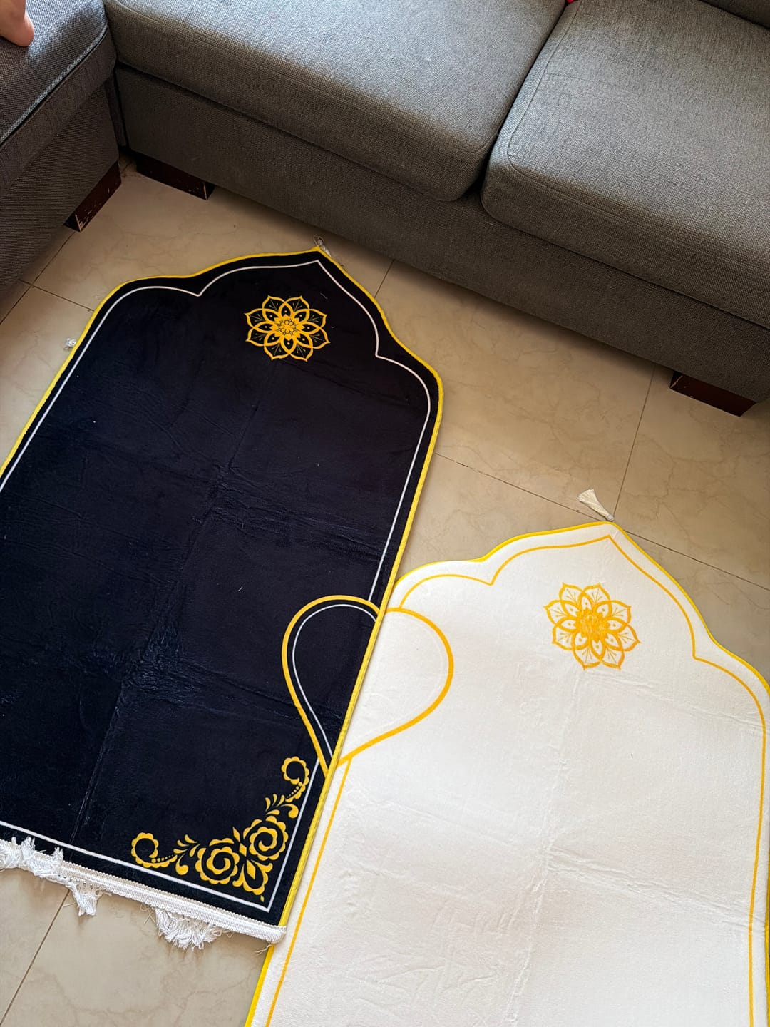 Customer photo review of Couple's Padded Prayer Mat (Set of 2)