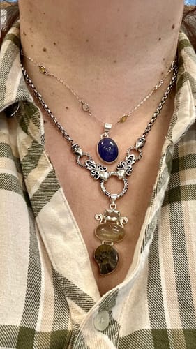 Customer photo review of 21.4ct Premium Tanzanite Pendant 1 1/4" (.925 Sterling Silver)