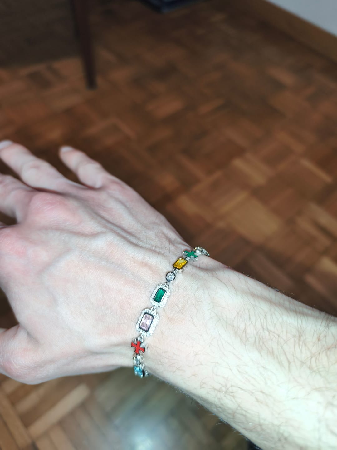Customer photo review of Cross & Gemstones Bracelet