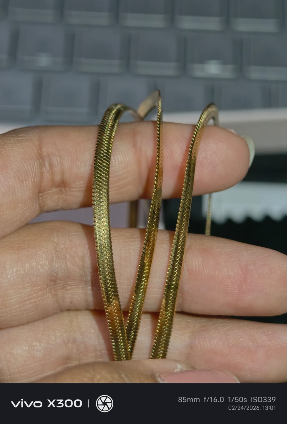 Customer photo review of Silk Gold Chain for Men